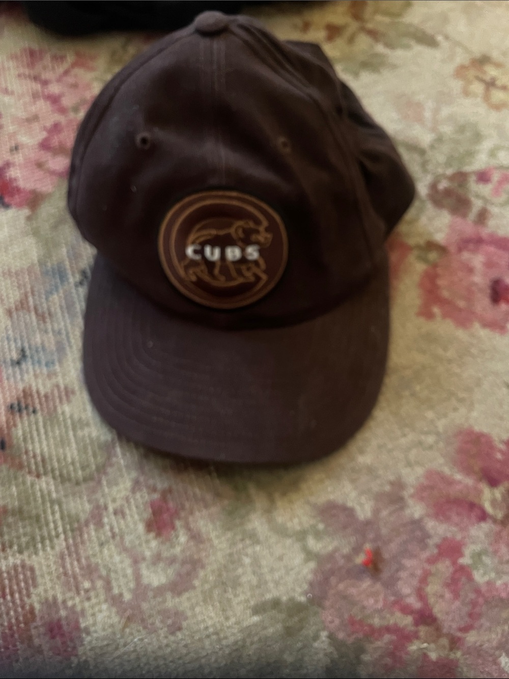 Brown Cubs Hat with Embroidered Patch